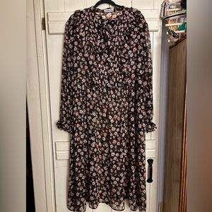 Mango Flowy Floral Midi Dress Size 20